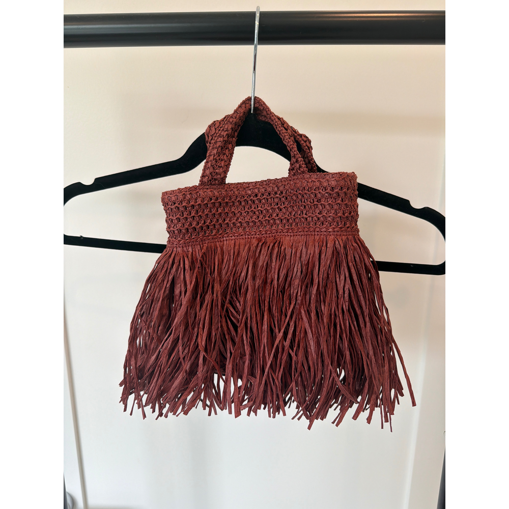 Zara FRINGED MINI HANDBAG in Red - Picture 2 of 4